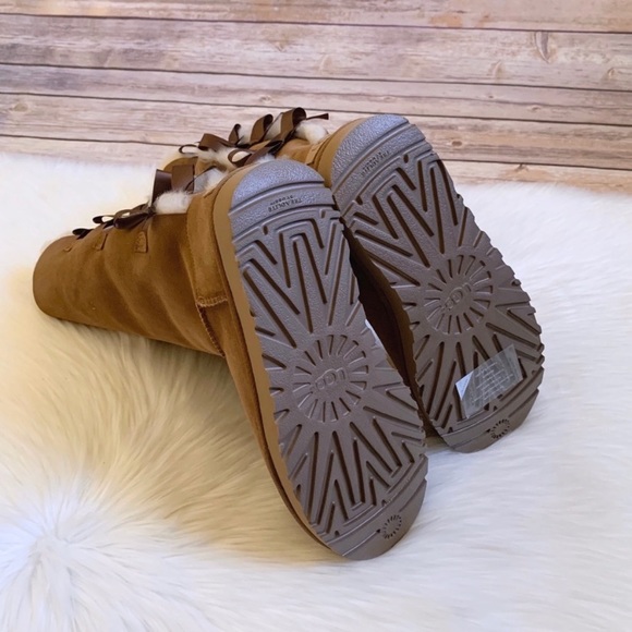 UGG Women’s Bailey Bow Tall II Chestnut Boots - Picture 6 of 7